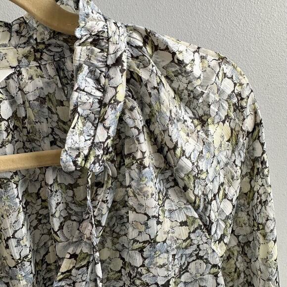 H&M Ruffle-trimmed Long Sleeve Blouse, Size X-Small - Picture 8 of 8